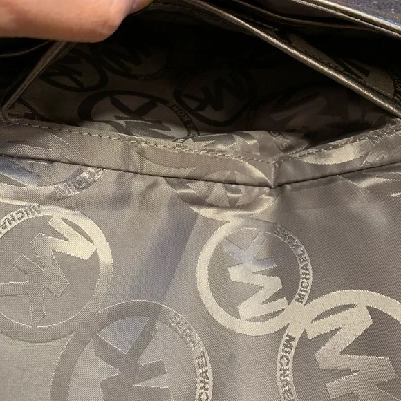 Michael Kors  Metallic Grey/Silver Leather Clutch - Picture 8 of 12